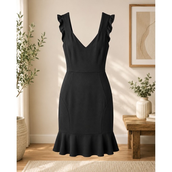 Simply Vera Vera Wang Dresses & Skirts - Simply Vera Vera Wang Little Black Dress Ruffle Strap Peplum Dress XL NWT